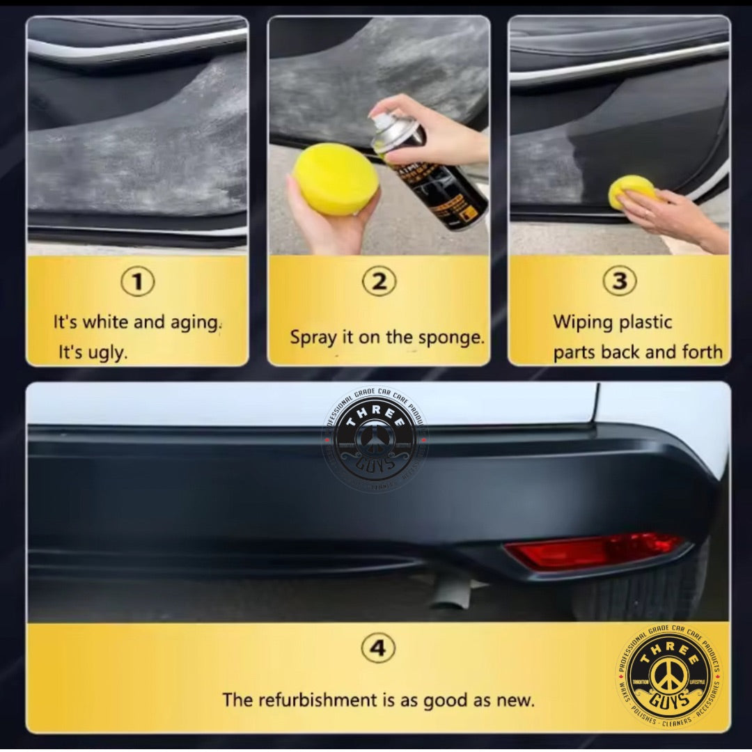 THREE GUYS Dashboard Leather & Tyre Wax (450ml) โ Saffron Flower Fragrance | UV Protection & Dust Repellent | German Engineered