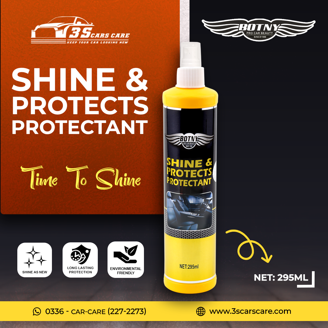 Shine Protects & Protectant 295ml – UV Protection for Vinyl, Rubber & Plastic | Non-Greasy Finish BOTNY