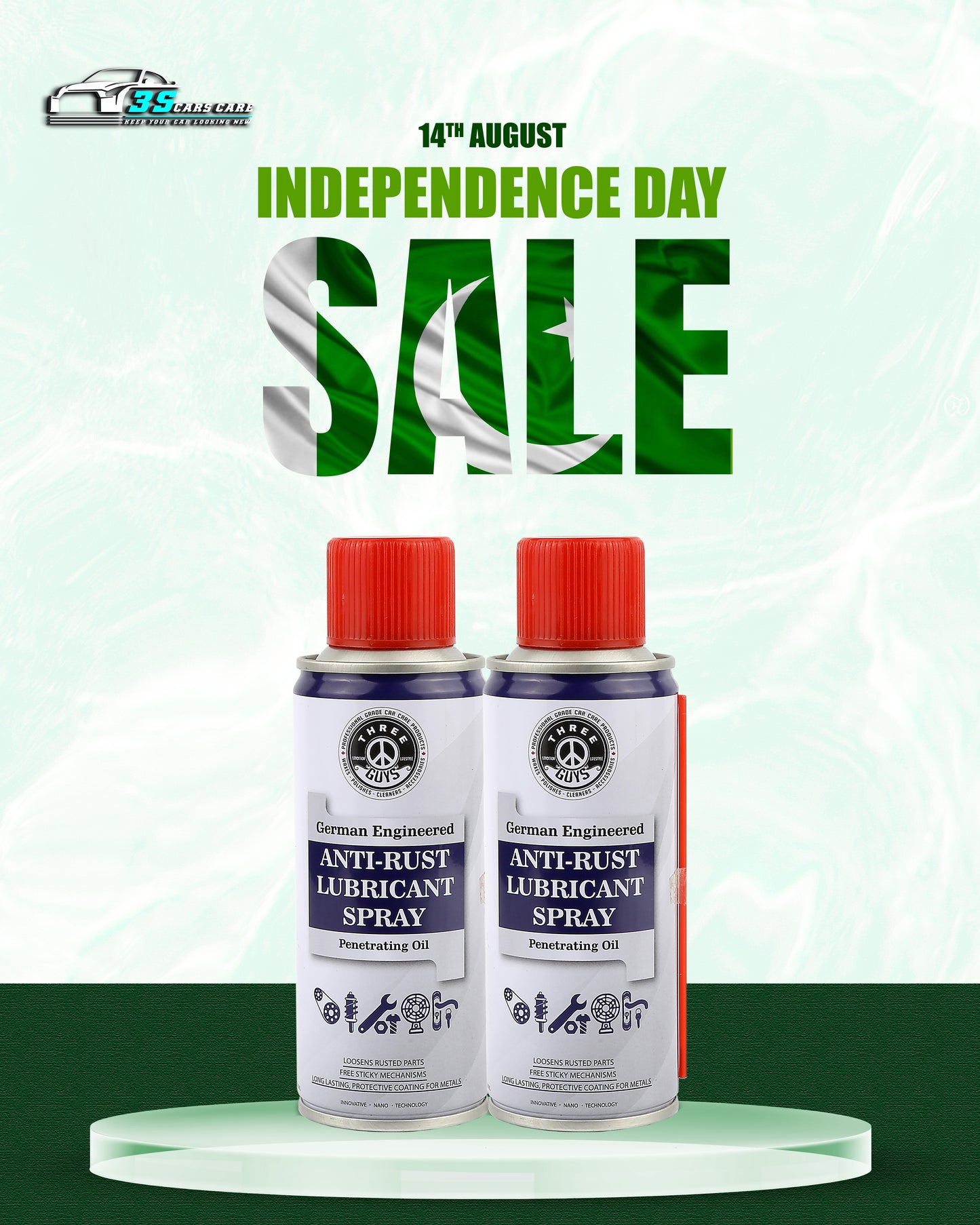 Anti-Rust Lubricant Spray - 200ml | Penetrating Oil, Rust Remover & Multi-Purpose De-Rust Spray | THREE GUYS - German Engineered