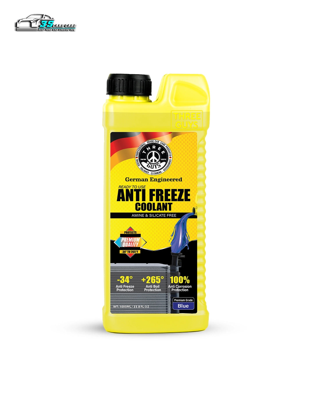 THREE GUYS Winter Ready Kit – Premium Grade Antifreeze Coolant Pack (4 x 1000ml)
