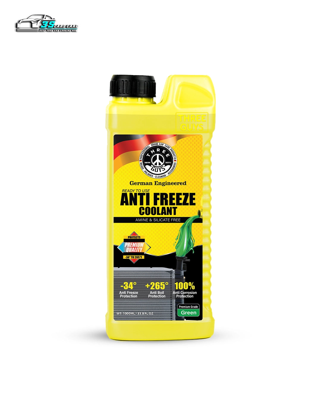 THREE GUYS Winter Ready Kit – Premium Grade Antifreeze Coolant Pack (4 x 1000ml)