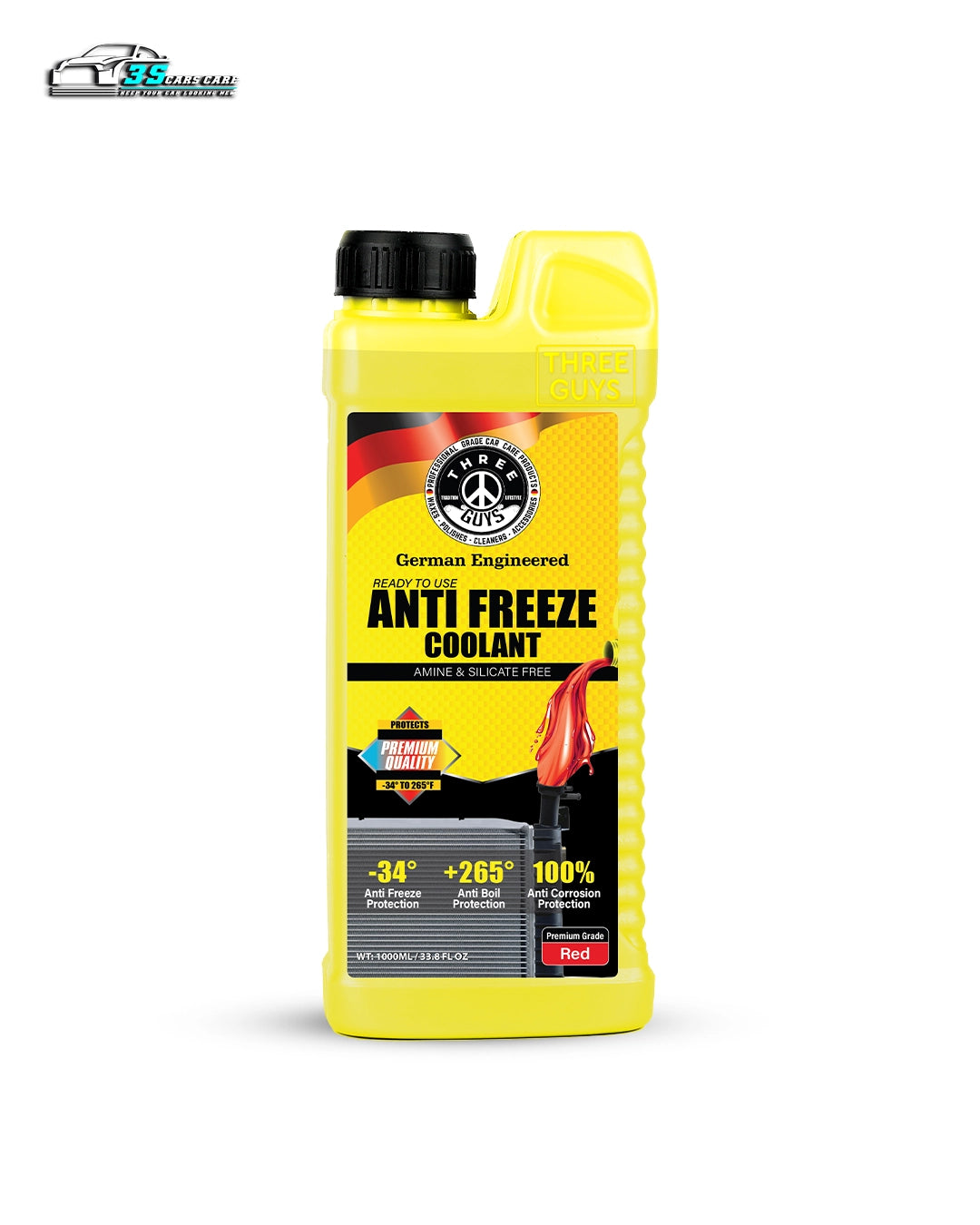 THREE GUYS Winter Ready Kit – Premium Grade Antifreeze Coolant Pack (4 x 1000ml)