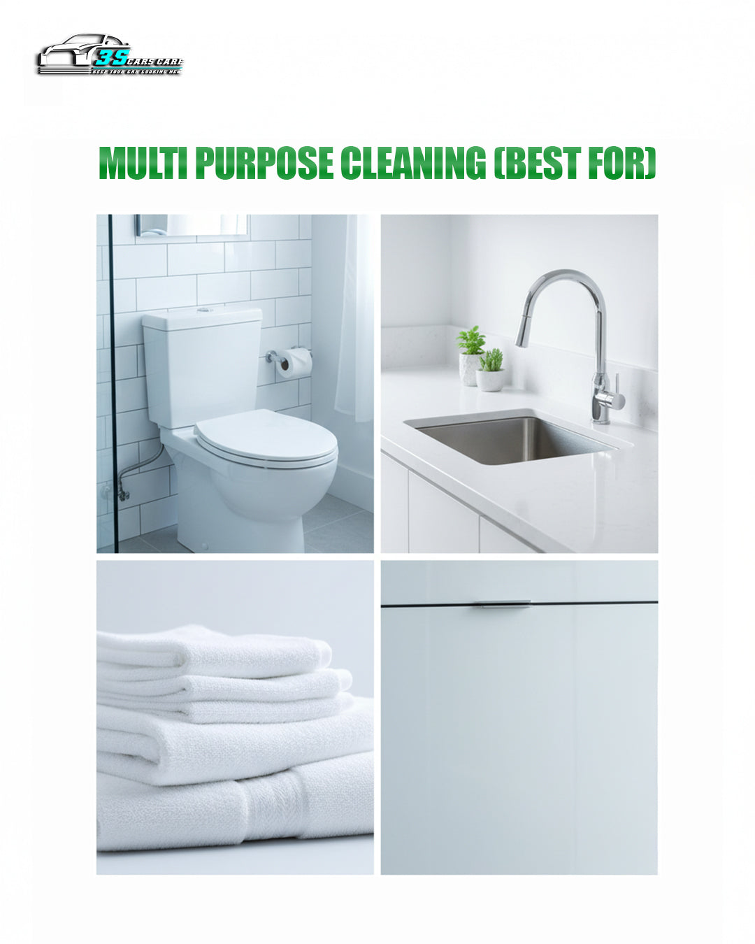 Multipurpose Cleaner with Bleach – Disinfects & Removes Tough Stains
| THREE GUYS - German Engineered