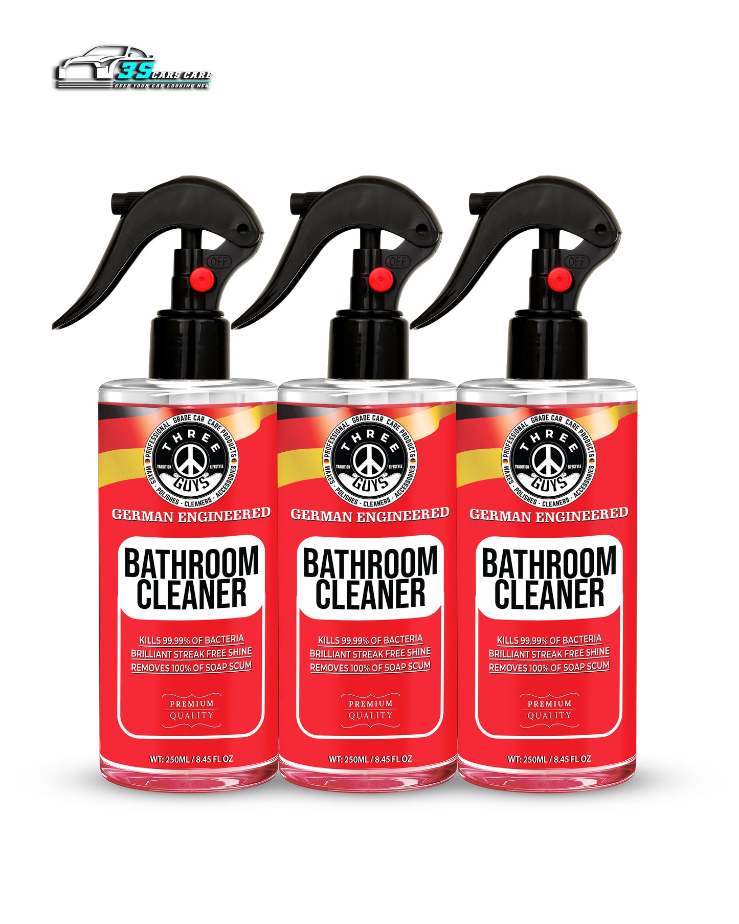 Bathroom Cleaner – Powerful Germ-Killing & Soap Scum Remover | THREE GUYS - German Engineered