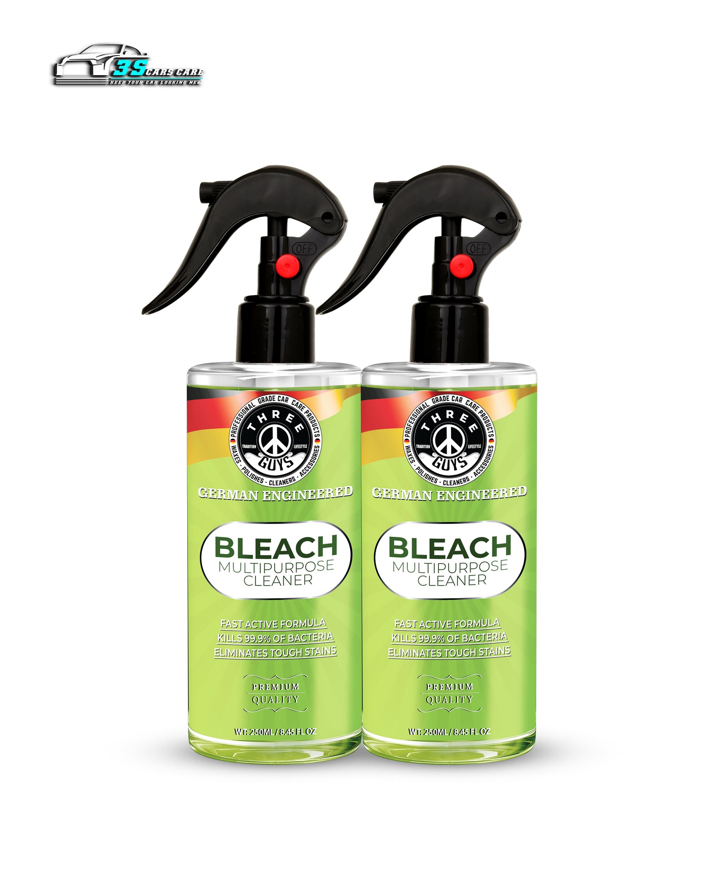 Multipurpose Cleaner with Bleach – Disinfects & Removes Tough Stains
| THREE GUYS - German Engineered