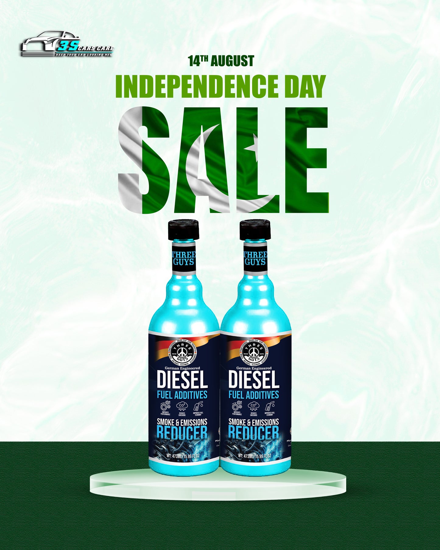 Diesel Fuel Additive – Reduces Emissions, Improves Performance & Fuel Economy – 473ml | THREE GUYS – German Engineered