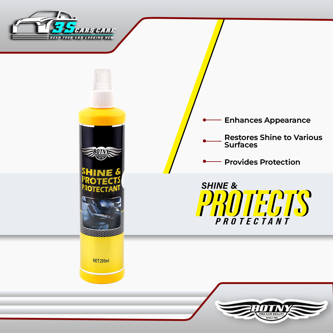 Shine Protects & Protectant 295ml – UV Protection for Vinyl, Rubber & Plastic | Non-Greasy Finish BOTNY