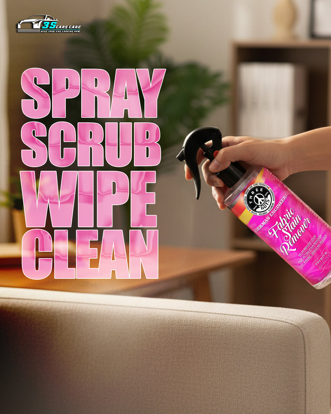 Fabric Stain Remover – Fast-Acting Cleaner for Carpets & Upholstery | THREE GUYS - German Engineered