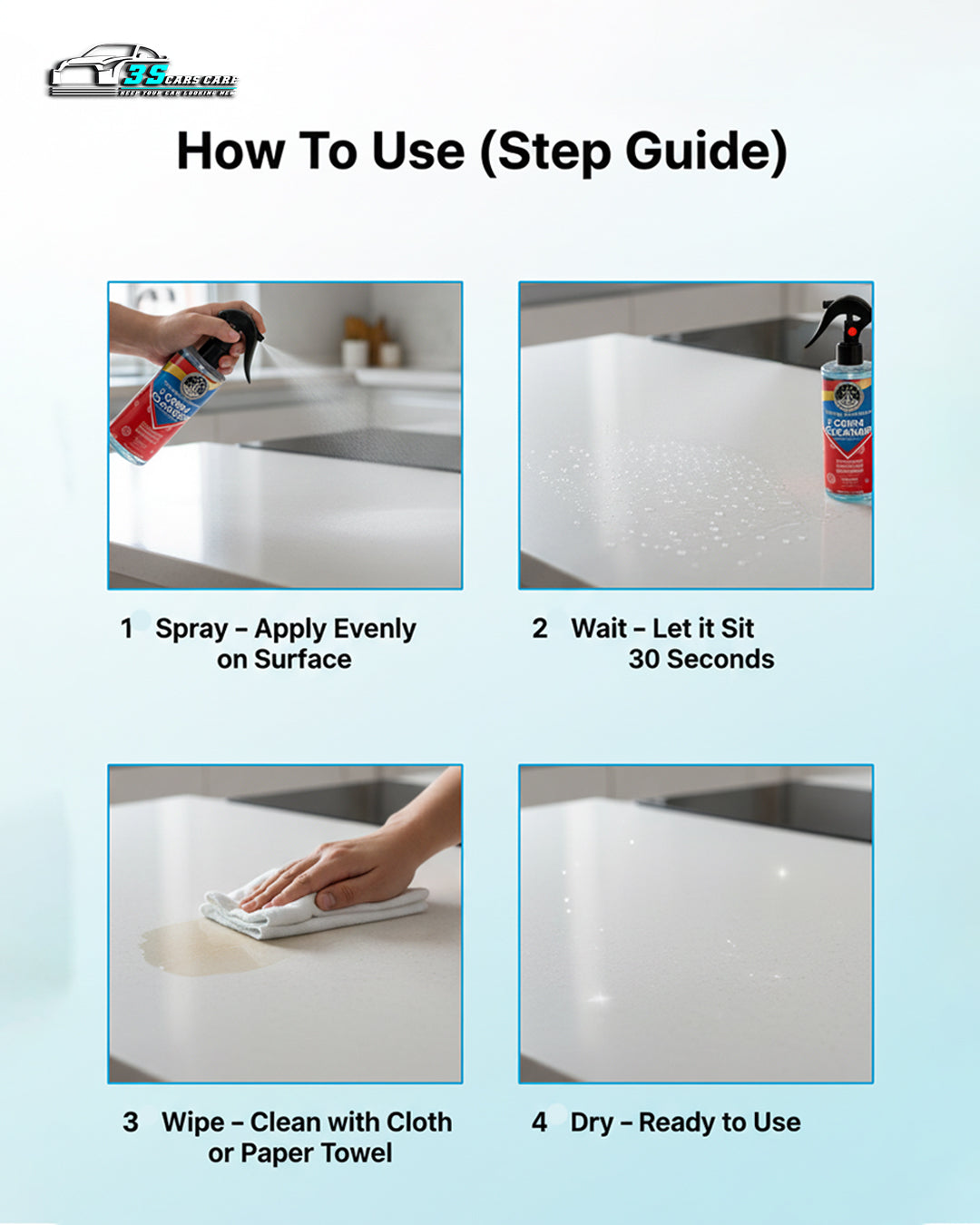 Germ Cleaner Disinfectant – Odor Eliminator & Surface Sanitizer | THREE GUYS - German Engineered