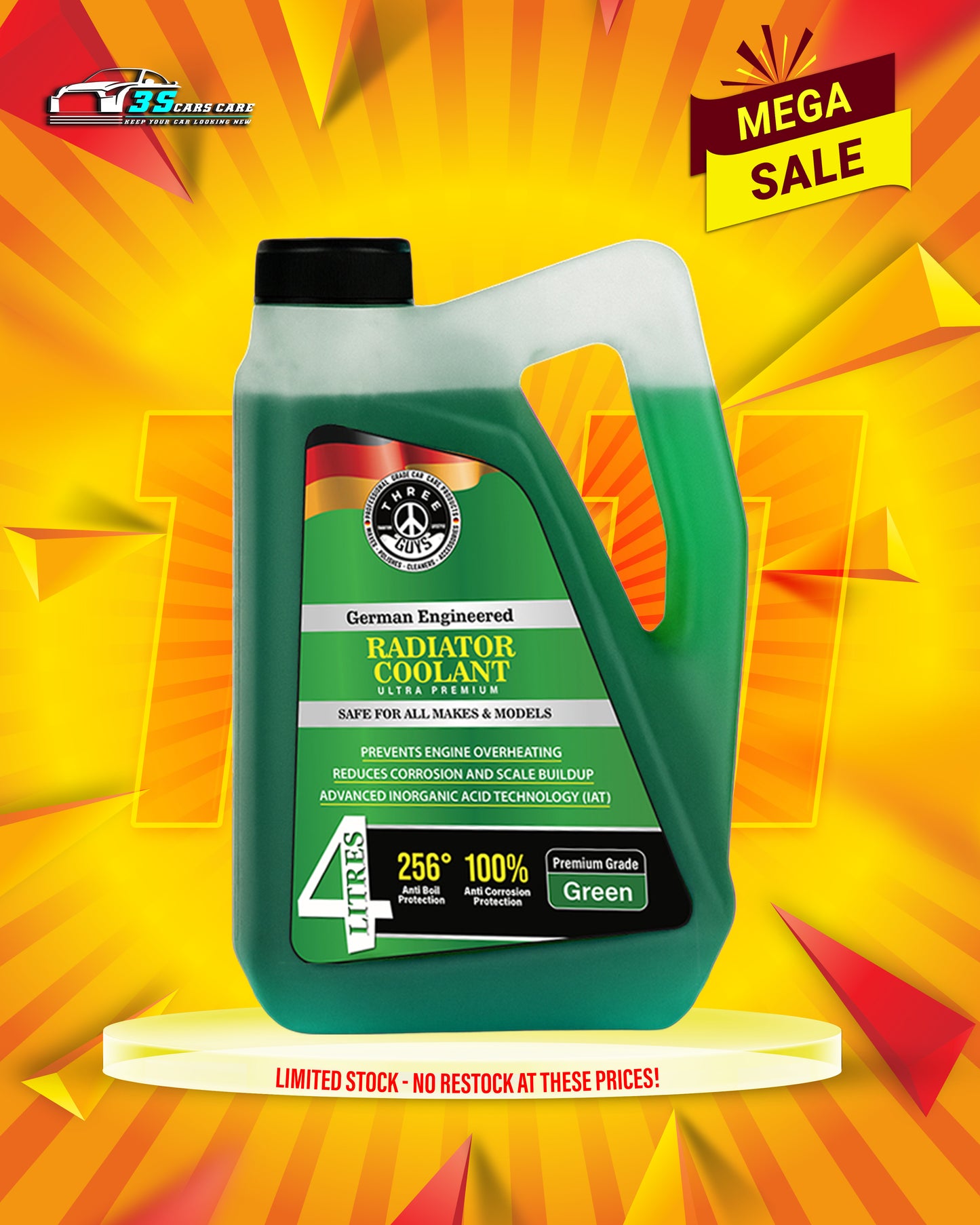 Radiator Coolant Green – Premium Grade | (IAT) Technology | THREE GUYS - German Engineered