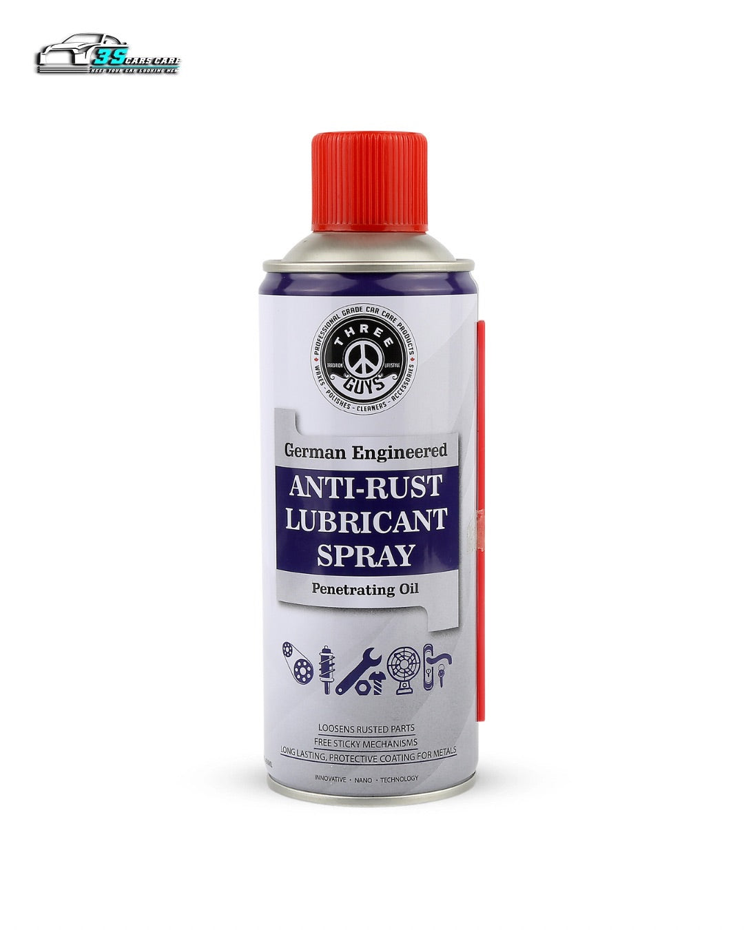 Anti-Rust Lubricant Spray - 450ml | Penetrating Oil, Rust Remover & Multi-Purpose De-Rust Spray | THREE GUYS - German Engineered