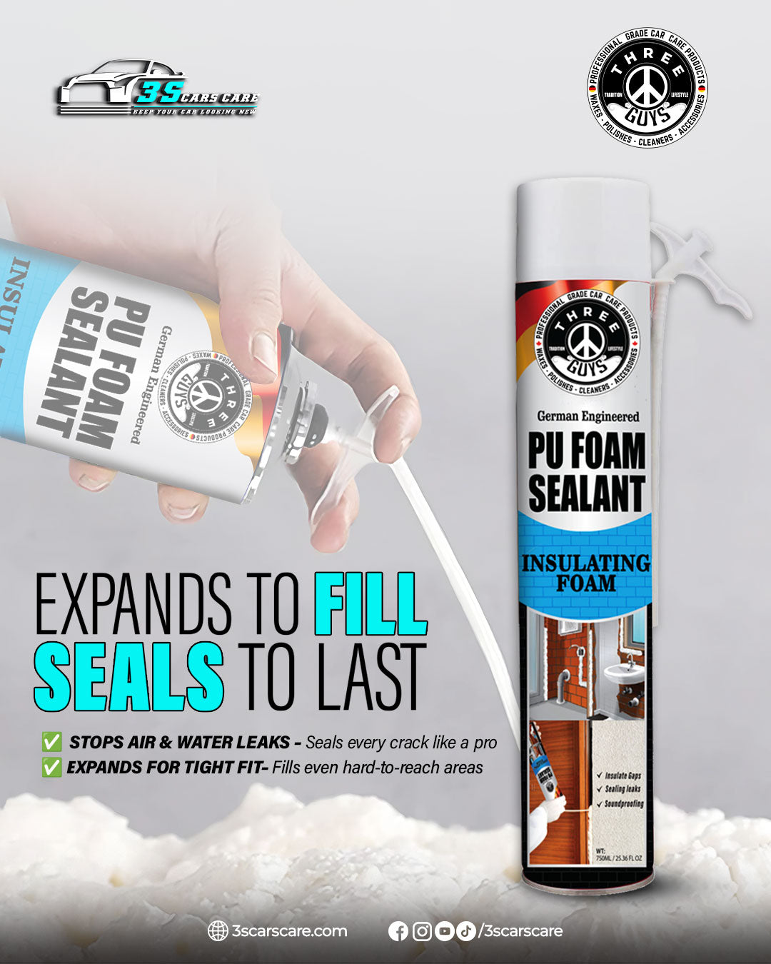 PU Foam Sealant – Insulate, Seal & Protect | THREE GUYS - German Engineered