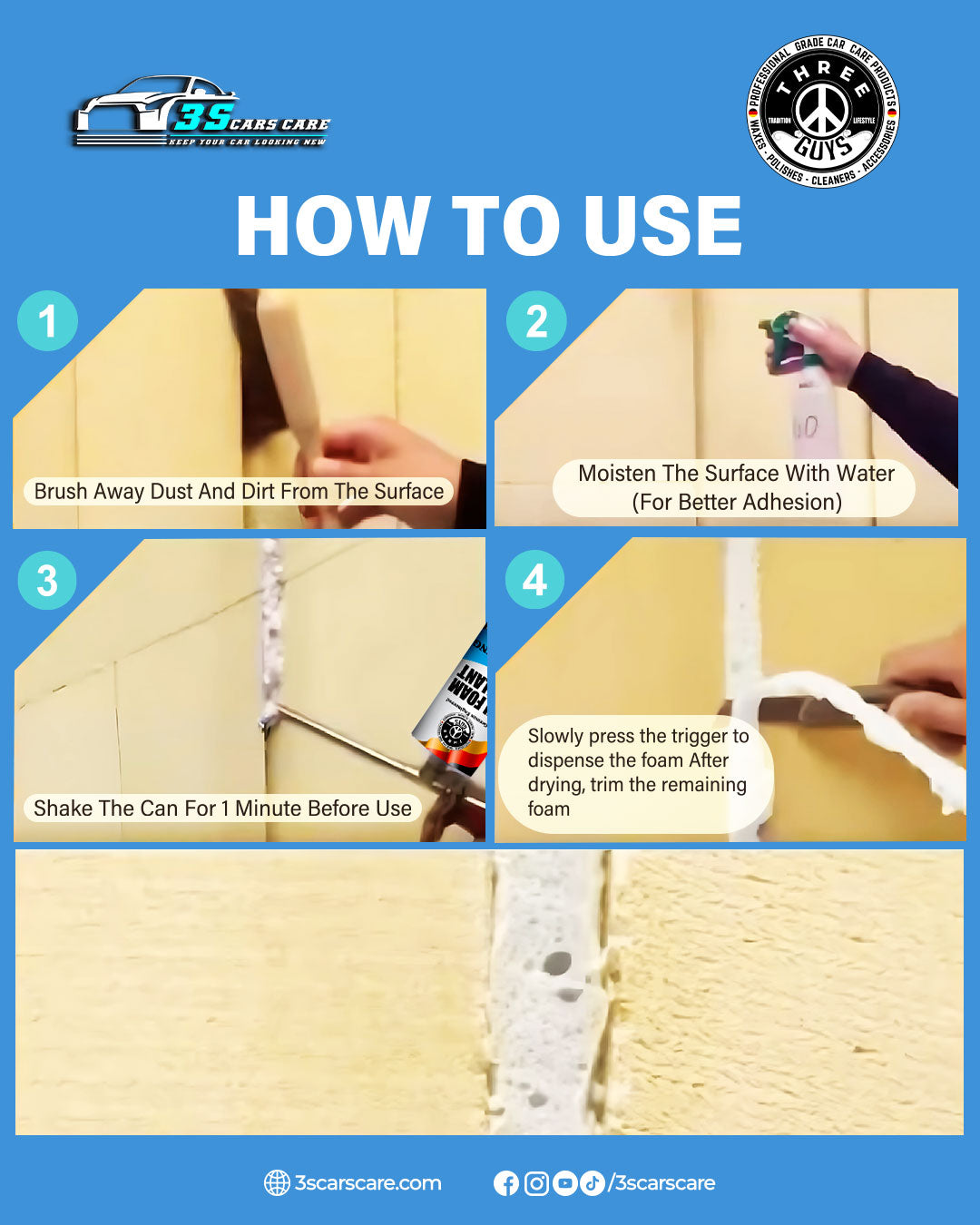 PU Foam Sealant – Insulate, Seal & Protect | THREE GUYS - German Engineered