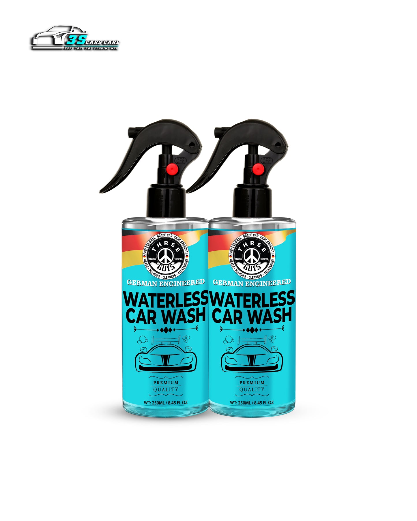 Waterless Car Wash – Shine, Clean & Protect – 250ml - No Rinse – Eco-Friendly Car Cleaner & Polish | THREE GUYS - German Engineered