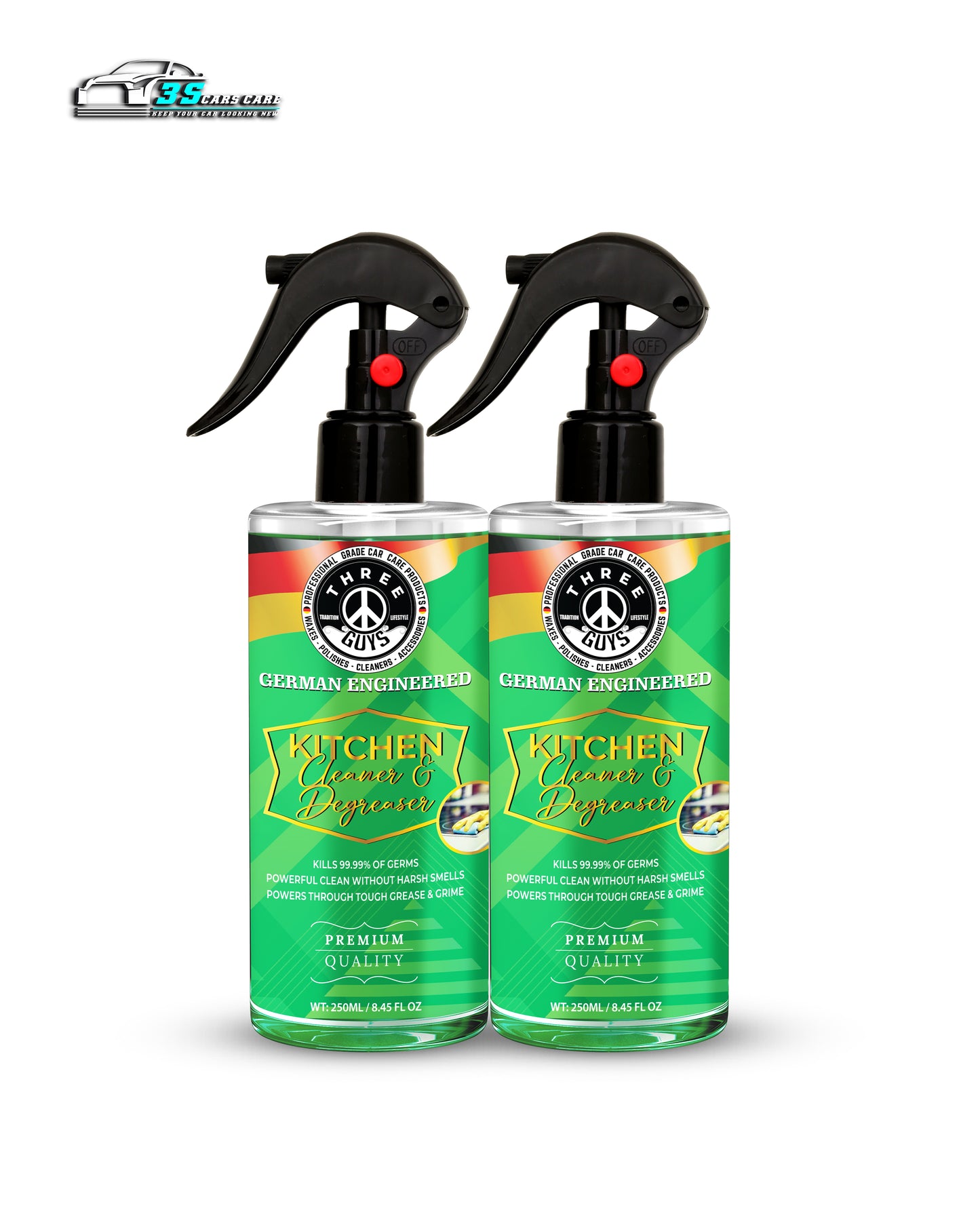 Kitchen Cleaner & Degreaser – Heavy Duty, Germ-Killing & Grease-Fighting Formula | THREE GUYS - German Engineered