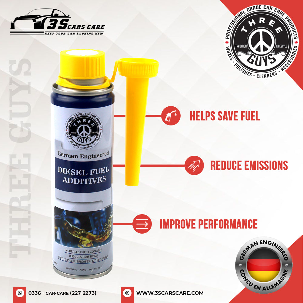Diesel Fuel Additive | Injector Cleaner & Lubricant | Boosts Fuel Efficiency & Reduces Emissions – 320ml – THREE GUYS – German Engineered