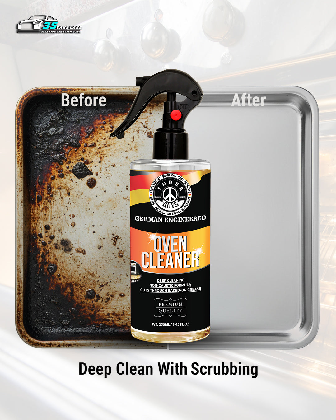 Oven Cleaner – Heavy-Duty Grease & Spill Remover | THREE GUYS - German Engineered