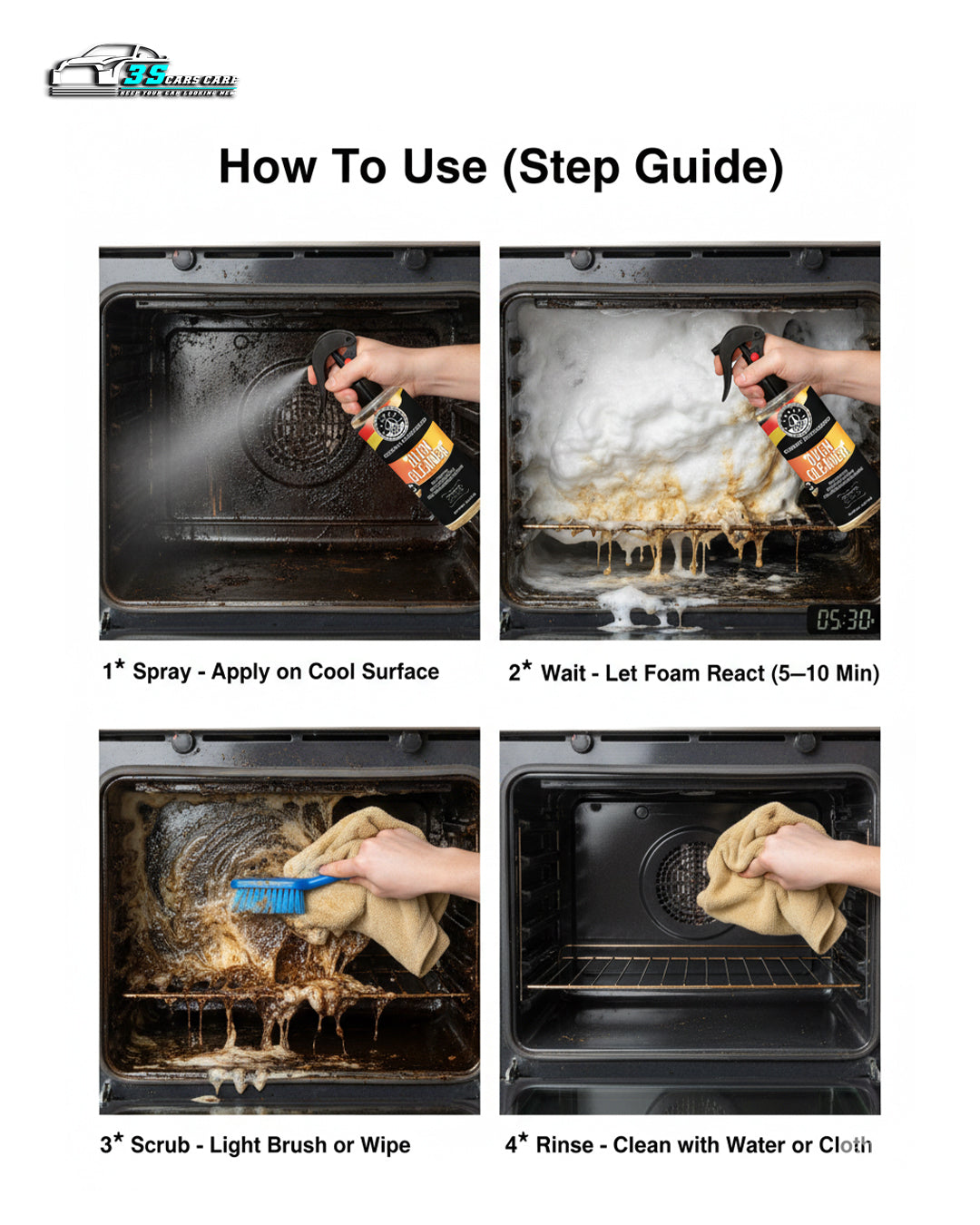 Oven Cleaner – Heavy-Duty Grease & Spill Remover | THREE GUYS - German Engineered