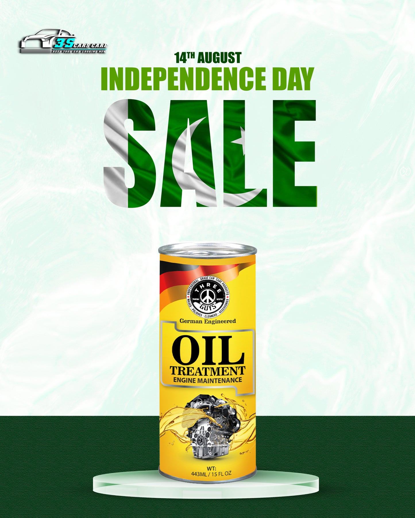 Oil Treatment - Engine Maintenance - 443ml | THREE GUYS - German Engineered