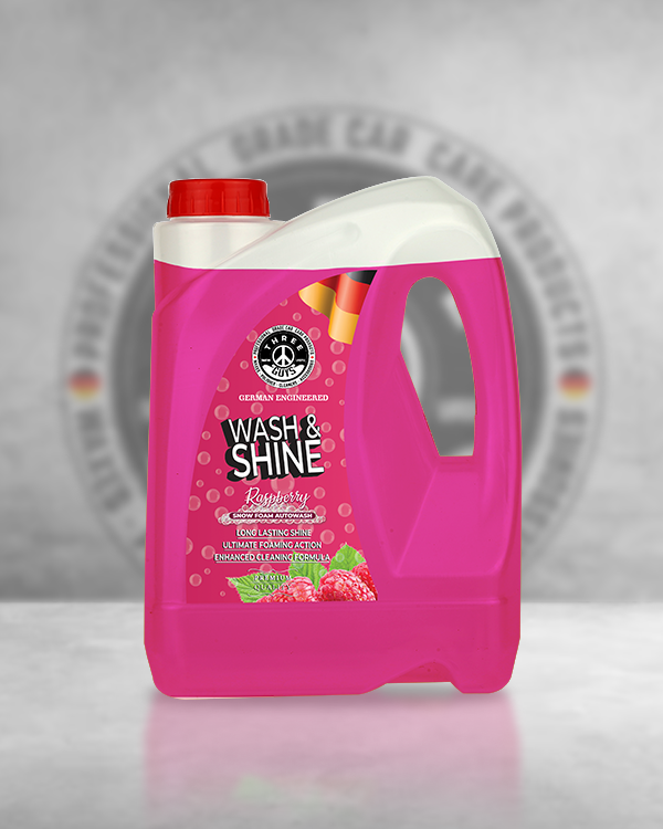 Wash & Shine Shampoo Raspberry – High Foam Car Shampoo | Snow Foam Car Wash Soap | Deep Cleaning & Long-Lasting Gloss | THREE GUYS - German Engineered