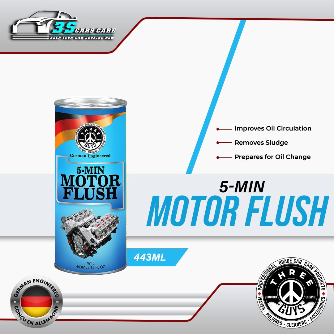 5-Min Motor Flush 443ML – Engine Flush Cleaner for Oil Change & Sludge Removal | THREE GUYS - German Engineered