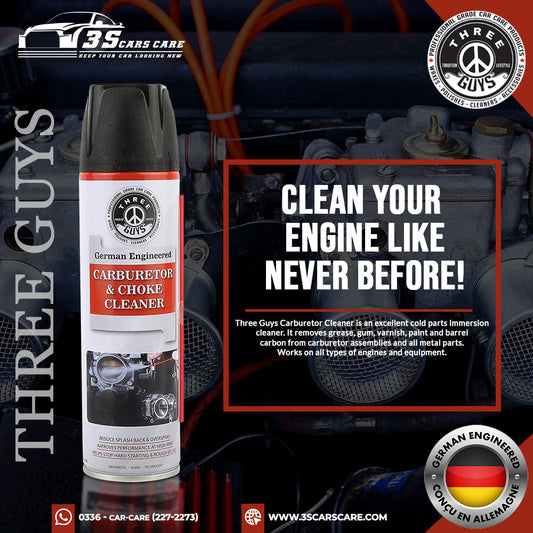 Carburetor & Choke Cleaner | Powerful Engine Cleaning Spray | THREE GUYS - German Engineered