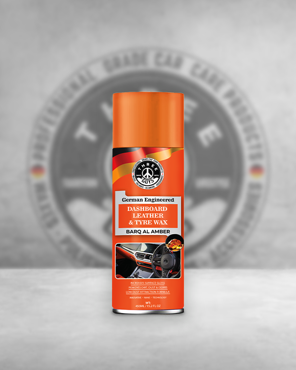 THREE GUYS Dashboard Leather & Tyre Wax (450ml) – Barq Al Amber Fragrance | UV Protection & Dust Repellent | German Engineered