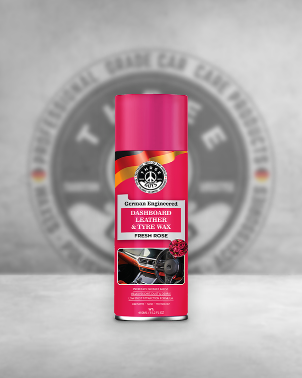 THREE GUYS Dashboard Leather & Tyre Wax (450ml) – Fresh Rose Fragrance | UV Protection & Dust Repellent | German Engineered