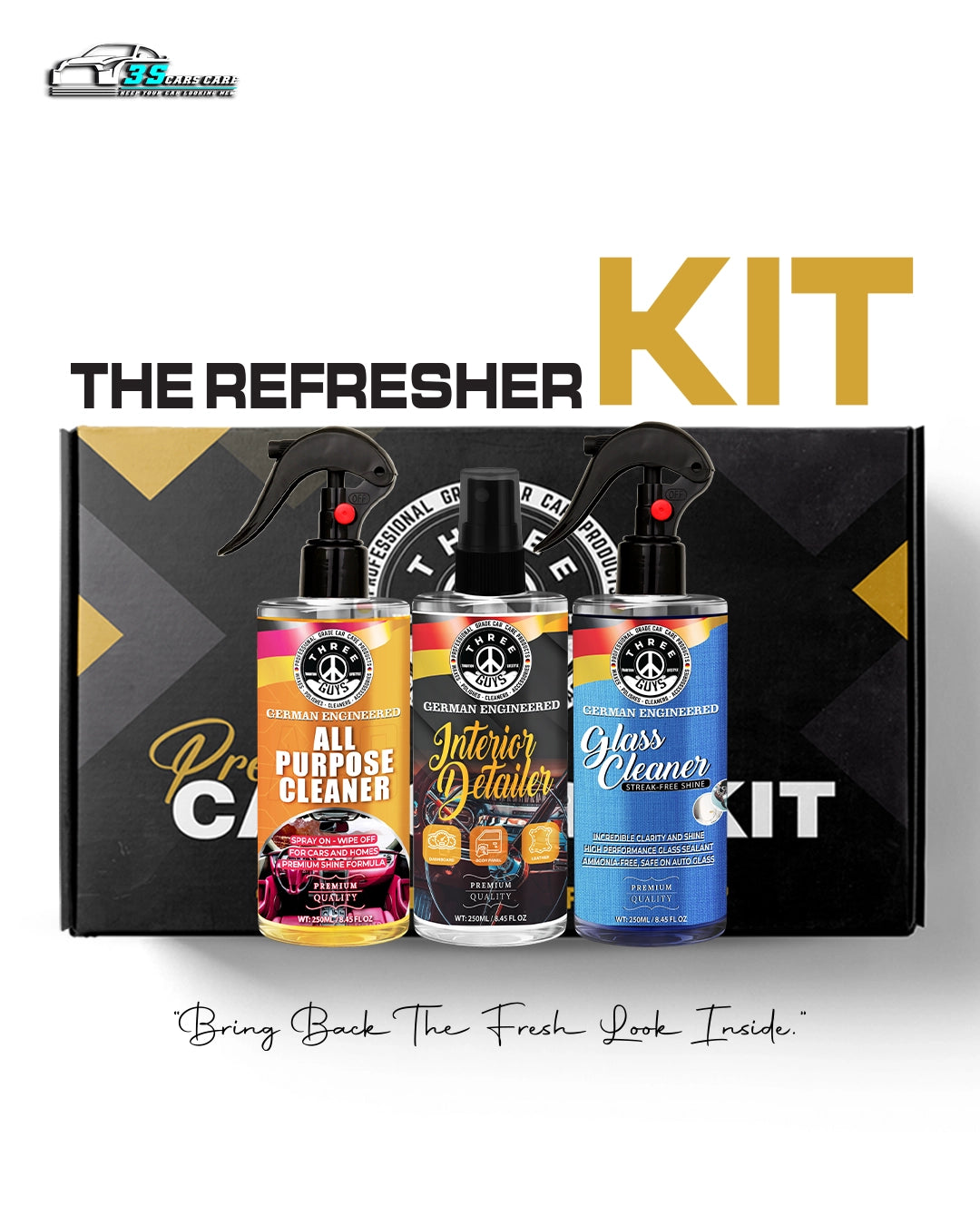 The Refresher Kit | Interior Car Cleaning Kit by THREE GUYS
