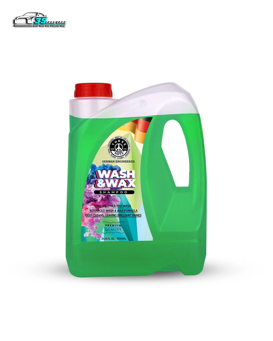 Wash & Wax Shampoo – Car Shampoo with Carnauba Wax | Wash & Shine in One Step | High Foam Formula | THREE GUYS - German Engineered