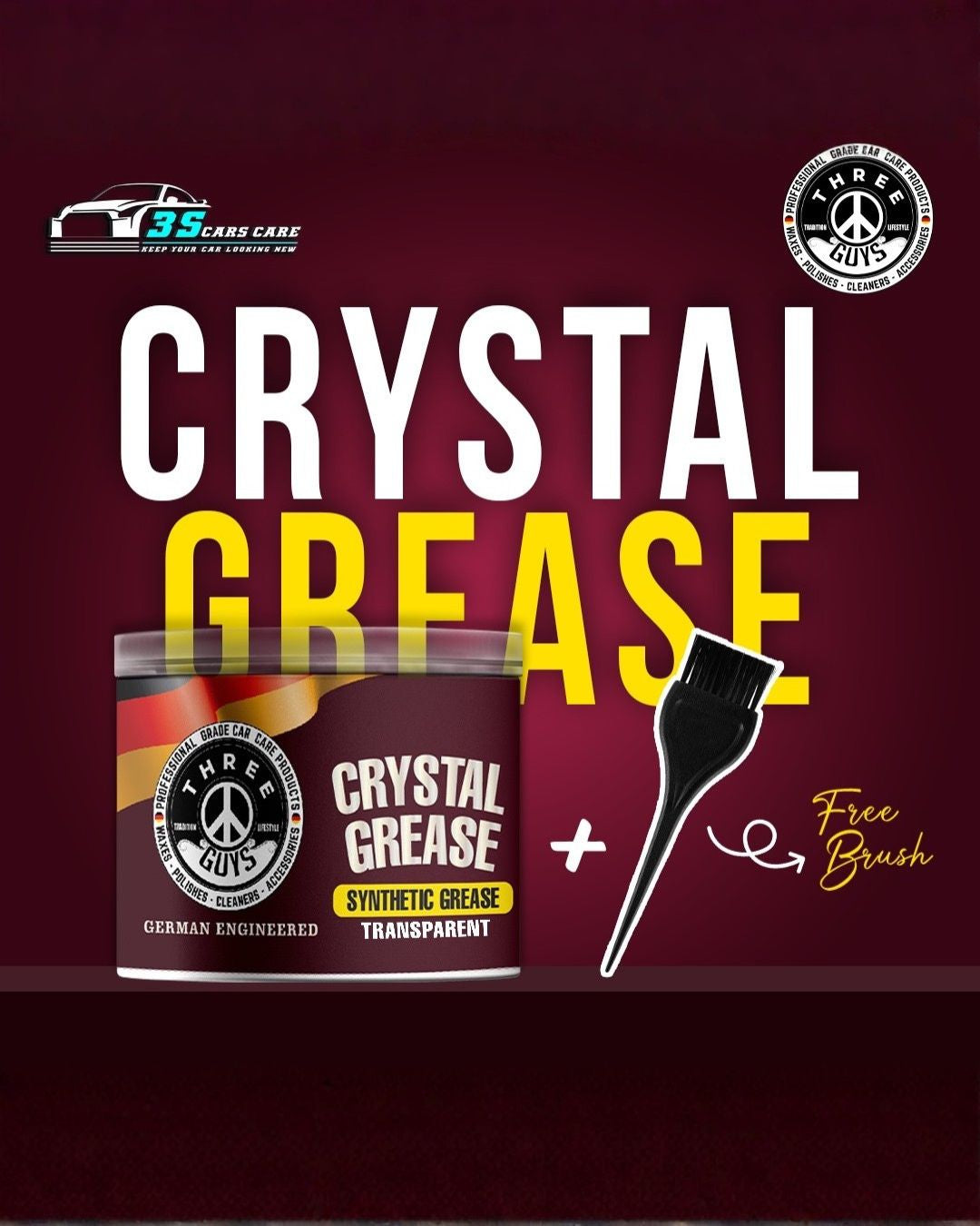 Crystal Grease – Transparent Synthetic Grade | THREE GUYS - German Engineered 100g