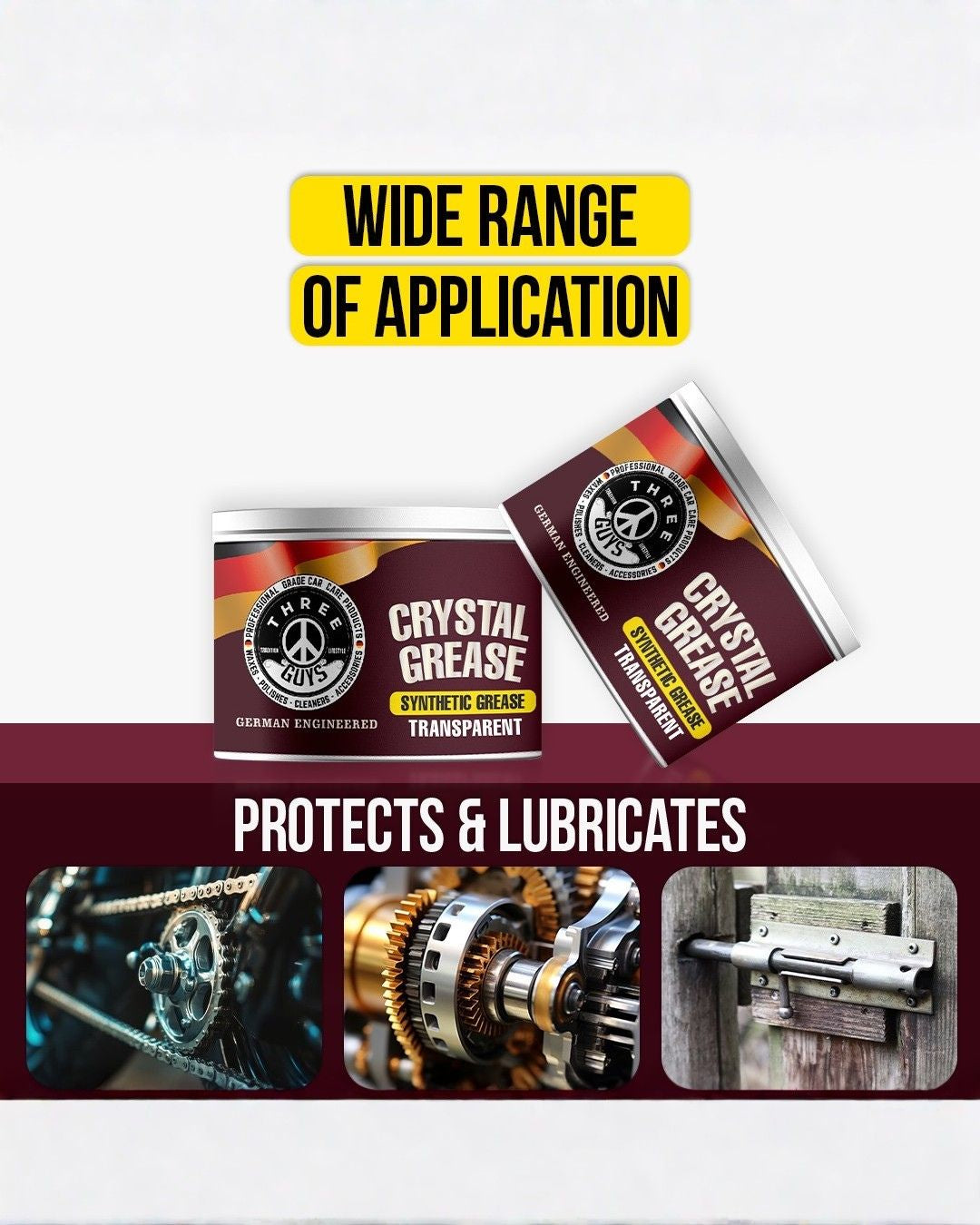 Crystal Grease – Transparent Synthetic Grade | THREE GUYS - German Engineered 100g