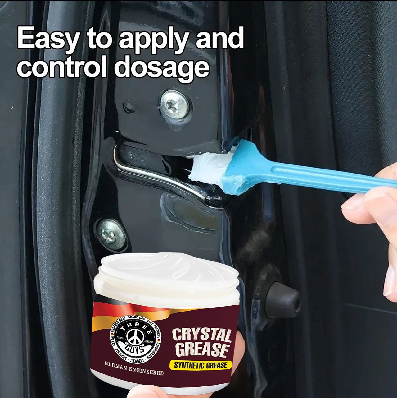 Crystal Grease - Synthetic Transparent Grade - THREE GUYS (German Engineered) Anti-Rust, Noise Reduction, High-Performance Lubrication for Automotive & Industrial Use (NLGI Grade-2)