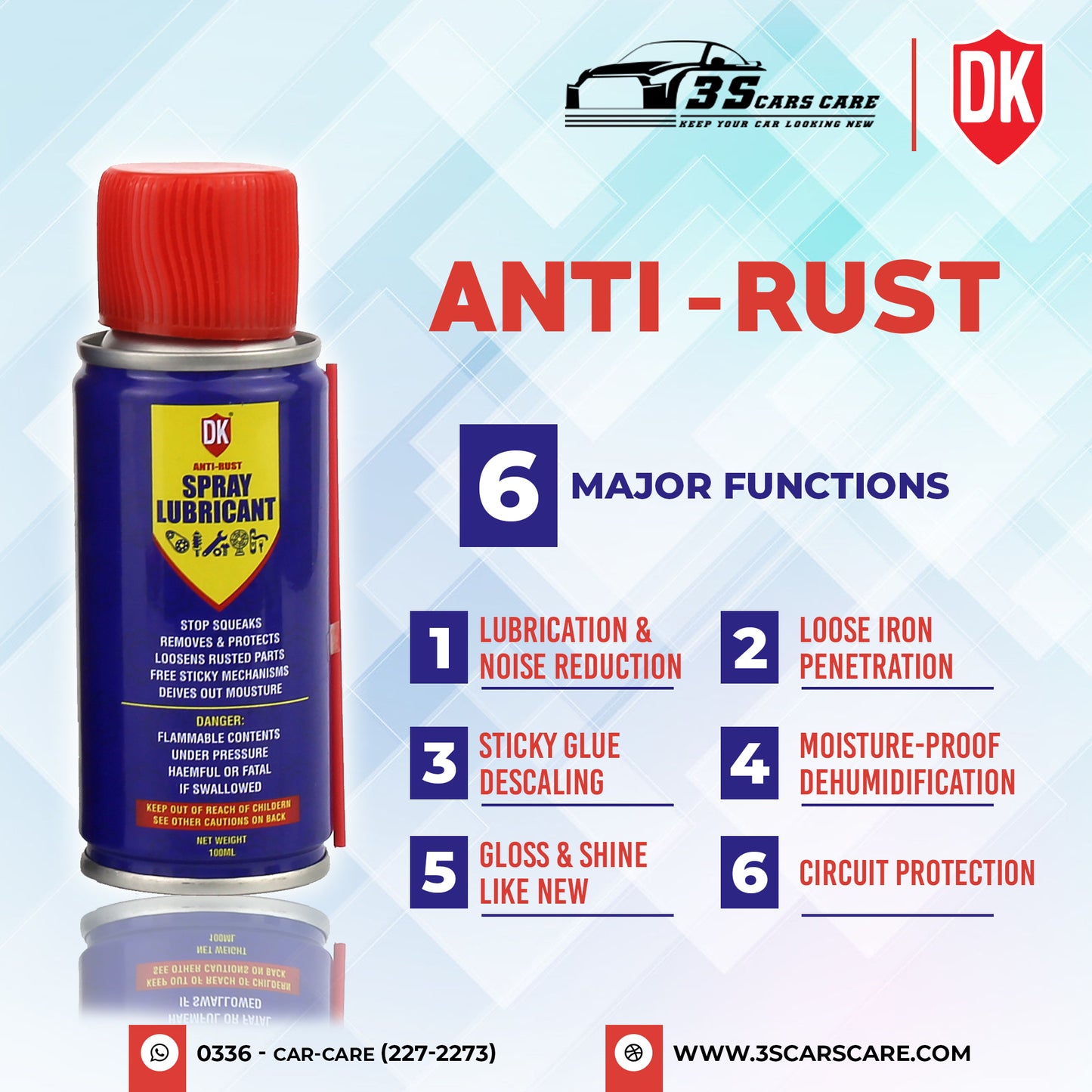 Anti-Rust Spray Lubricant - 100ml - DK