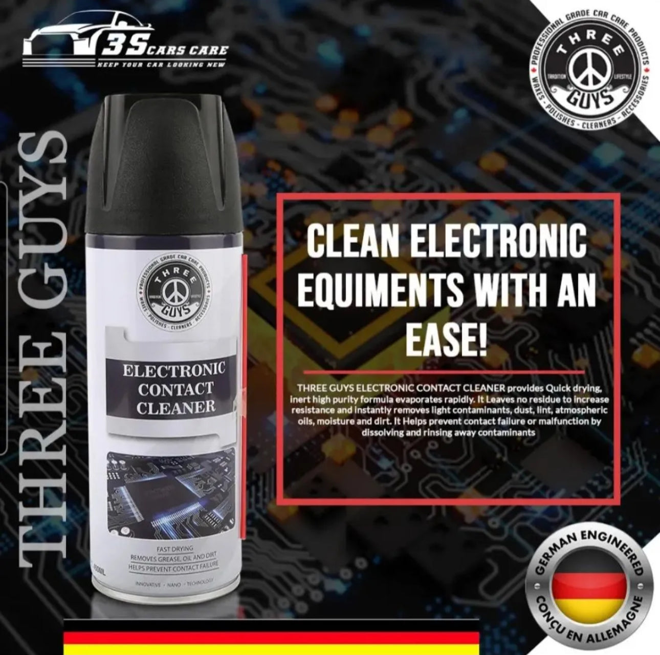 Electronic Contact Cleaner - 450ML- THREE GUYS (German Engineered)