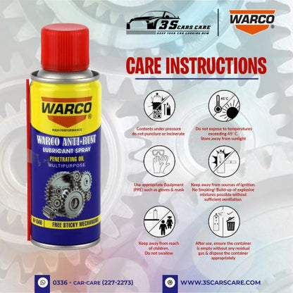 Anti-Rust Lubricant Spray - 100ml - WARCO