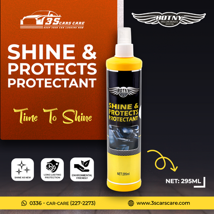 Shine Protects & Protectant 295ml – UV Protection for Vinyl, Rubber & Plastic | Non-Greasy Finish BOTNY