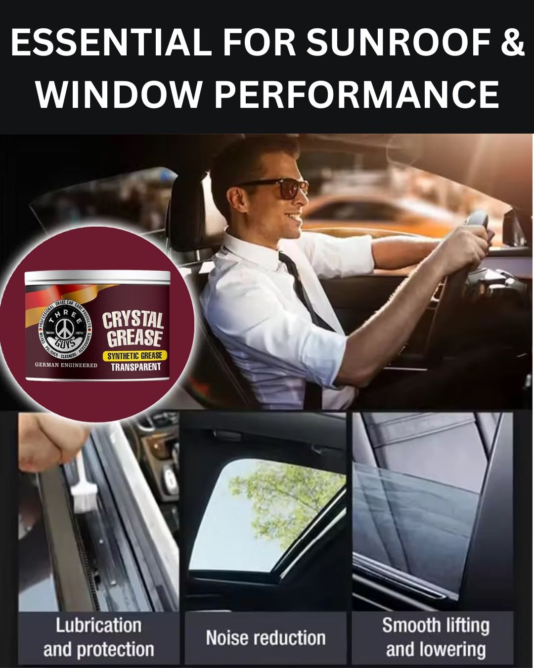 Crystal Grease – Transparent Synthetic Grade | THREE GUYS - German Engineered 100g