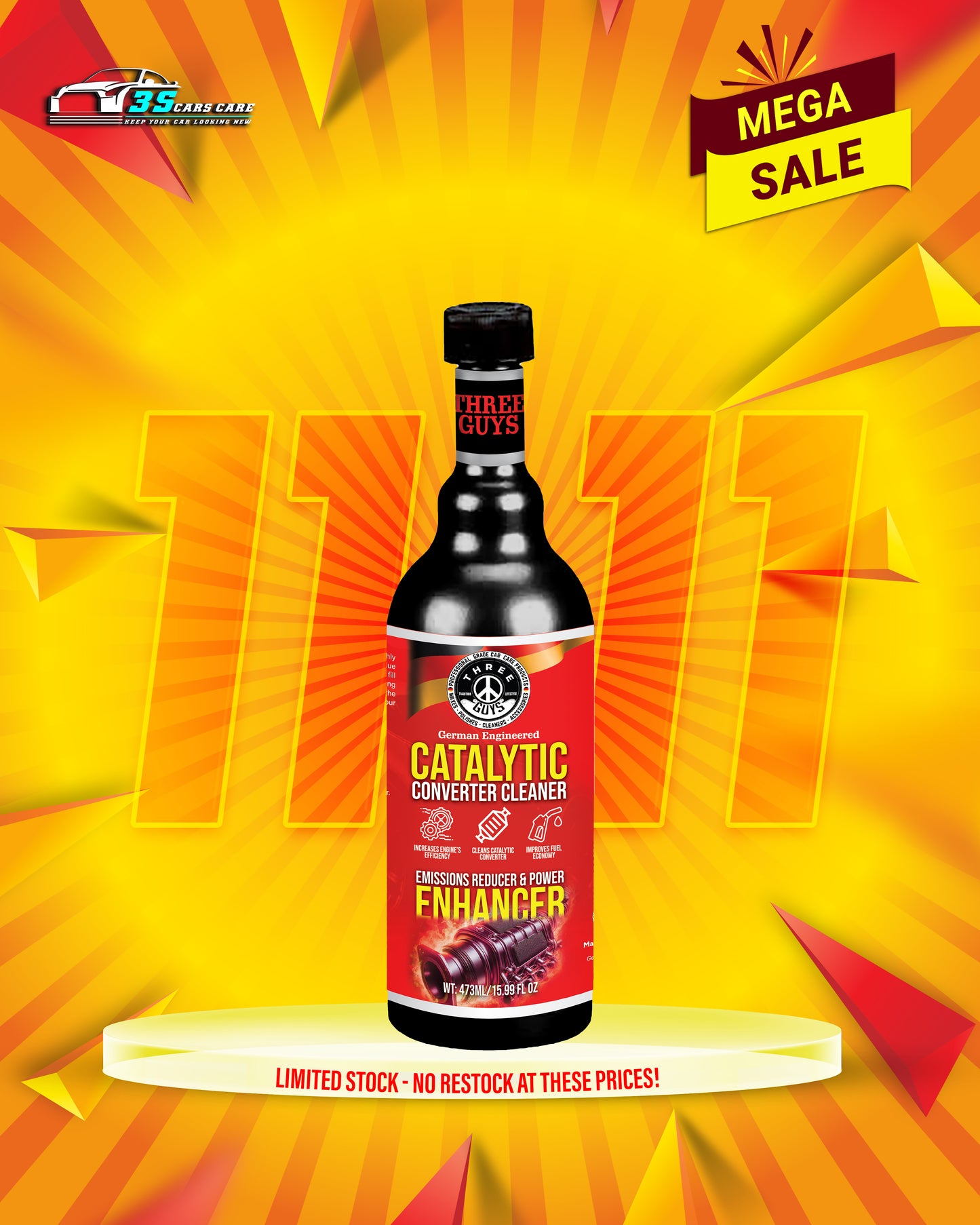 Catalytic Converter Cleaner – 473ml – THREE GUYS - German Engineered