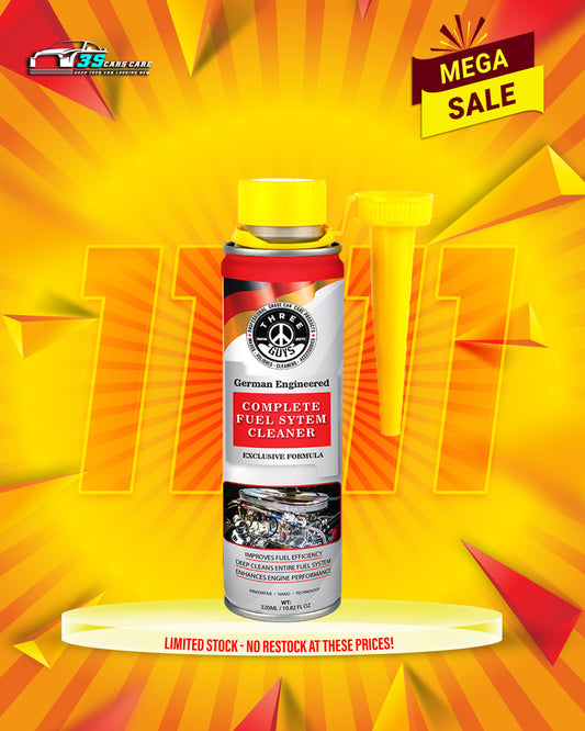 Complete Fuel System Cleaner – THREE GUYS – German Engineered | Petrol Additive for Cars & Bikes | Boosts Mileage & Restores Power – 320ml