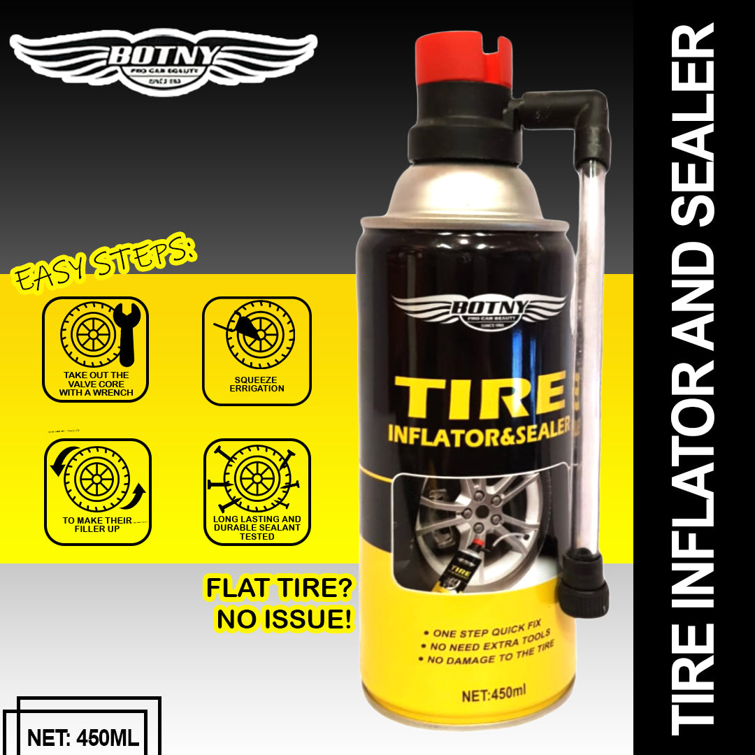 Tire Inflator & Sealer - 450ml - BOTNY