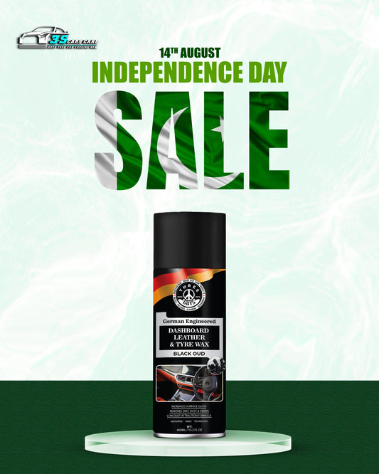 THREE GUYS Dashboard Leather & Tyre Wax (450ml) – Black Oud Fragrance | UV Protection & Dust Repellent | German Engineered