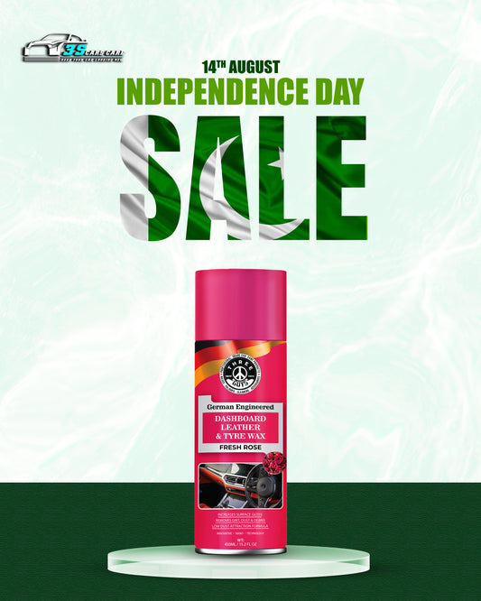 THREE GUYS Dashboard Leather & Tyre Wax (450ml) – Fresh Rose Fragrance | UV Protection & Dust Repellent | German Engineered