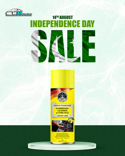 THREE GUYS Dashboard Leather & Tyre Wax (450ml) – Lemon Lime Fragrance | UV Protection & Dust Repellent | German Engineered
