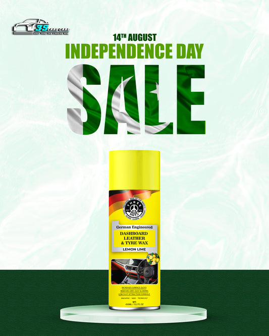 THREE GUYS Dashboard Leather & Tyre Wax (450ml) – Lemon Lime Fragrance | UV Protection & Dust Repellent | German Engineered
