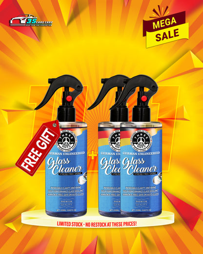 Glass Cleaner Spray – Streak-Free Shine for Car & Home – 250ml | THREE GUYS - German Engineered