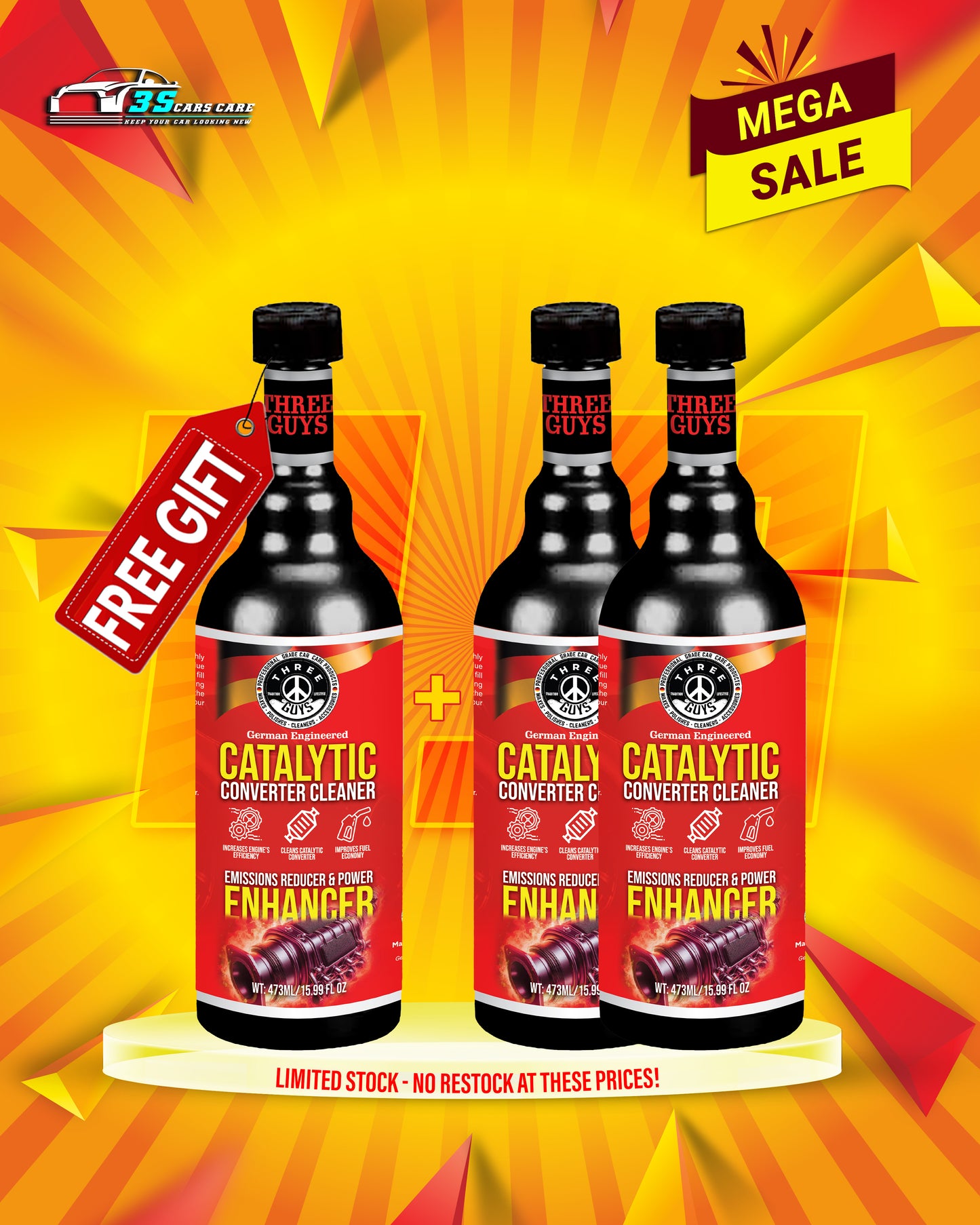 Catalytic Converter Cleaner – 473ml – THREE GUYS - German Engineered