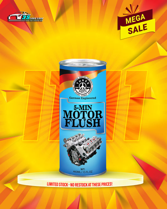 5-Min Motor Flush 443ML – Engine Flush Cleaner for Oil Change & Sludge Removal | THREE GUYS - German Engineered