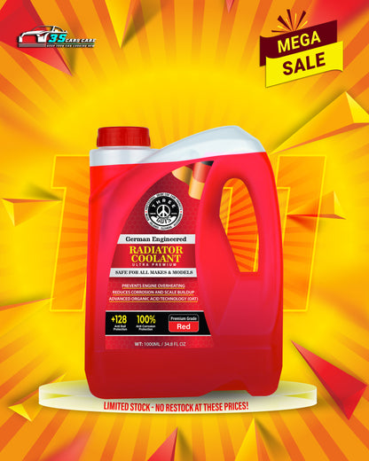 Radiator Coolant Red – Premium Grade | (OAT) Technology | THREE GUYS - German Engineered