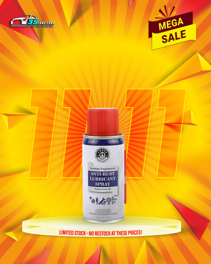Anti-Rust Lubricant Spray - 100ml | Penetrating Oil, Rust Remover & Multi-Purpose De-Rust Spray | THREE GUYS - German Engineered